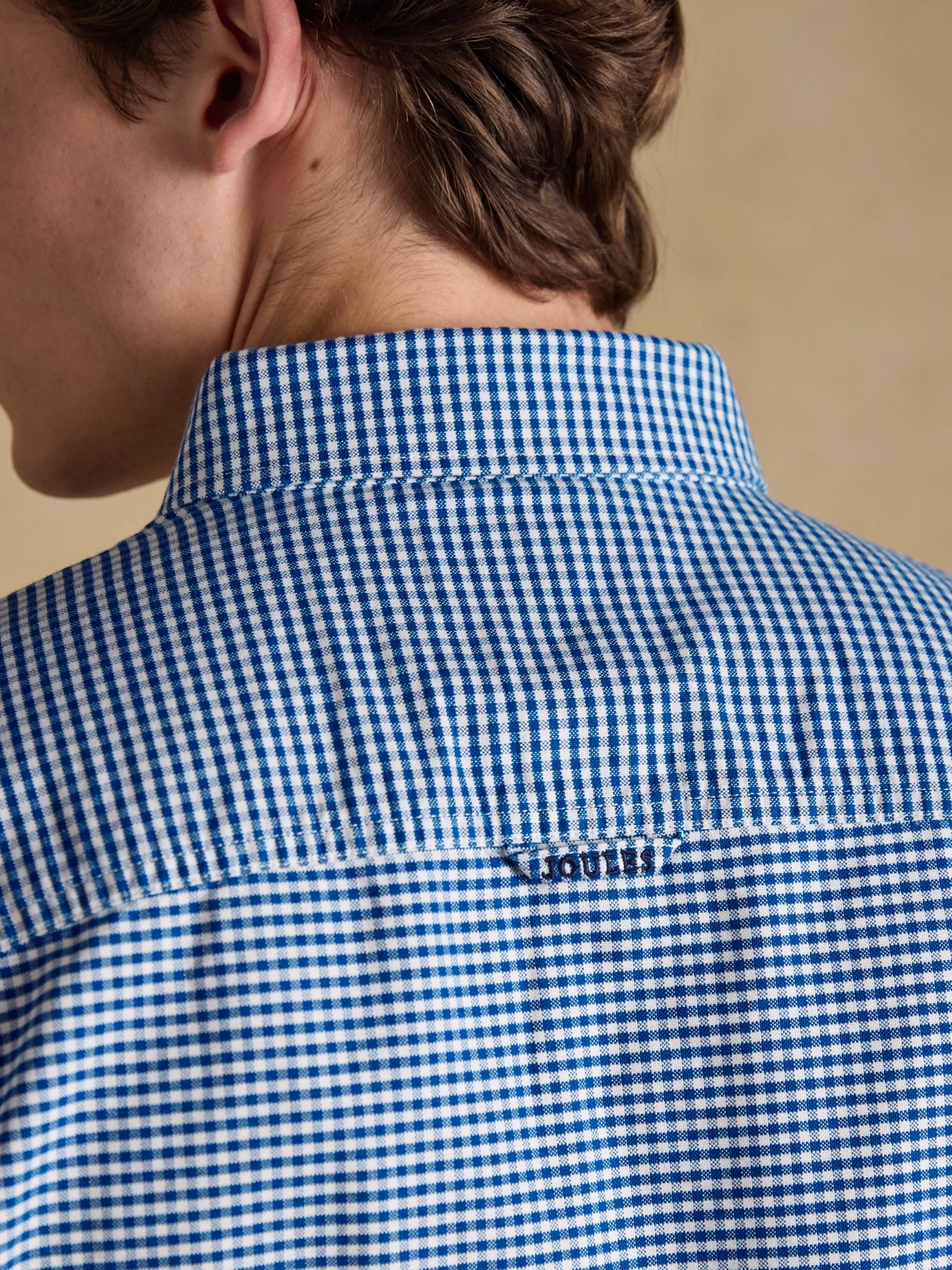 Blue Checked Classic Fit Cotton Oxford Shirt