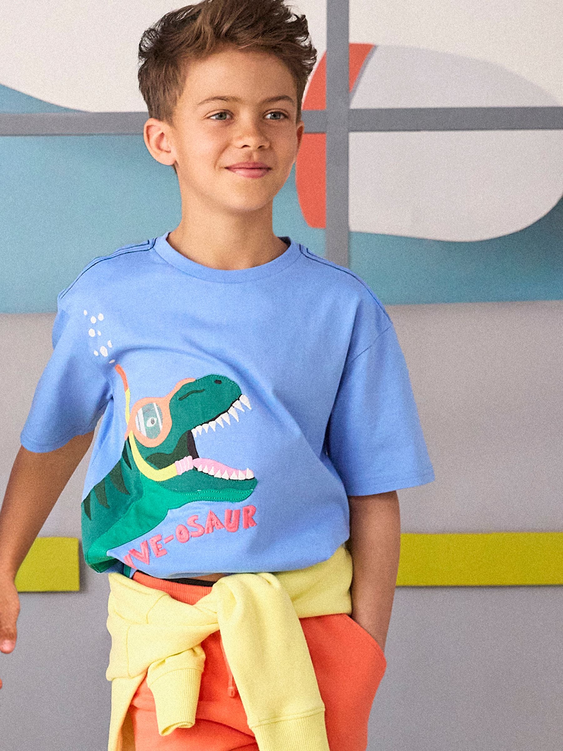 Boys' Archie Blue Dino Applique Graphic T-Shirt