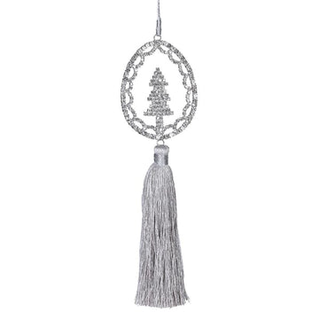 Silver Tree Tassel Bauble