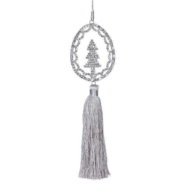 Silver Tree Tassel Bauble