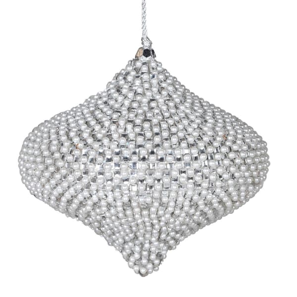 Silver Pearl Onion Bauble