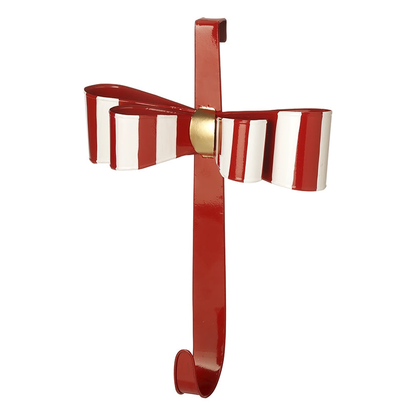 Metal Red & White Bow Hanger