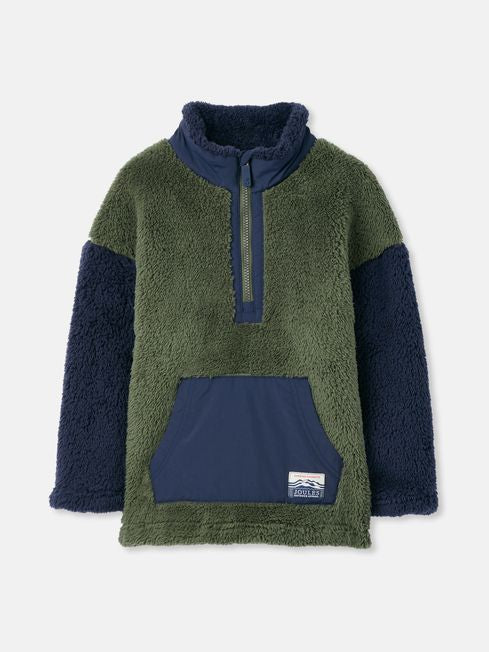 Always Cosy Green/Navy Blue Half Zip Fleece