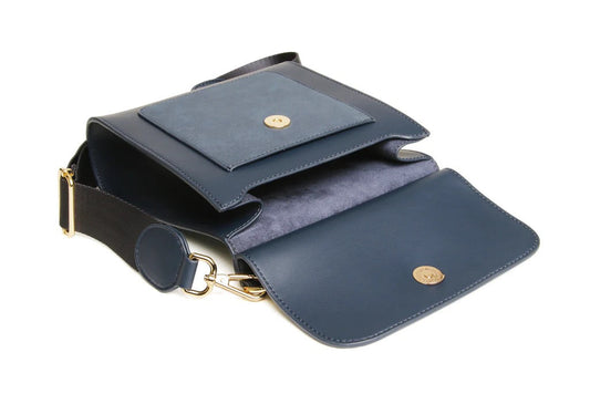 Alice Wheeler Seville Crossbody Handbag - Nappa Collection - Navy Blue