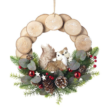 WOODEN DISC SQUIRREL GARLAND