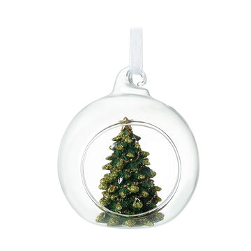 GLASS BAUBLE WITH CHRISTMAS TREE