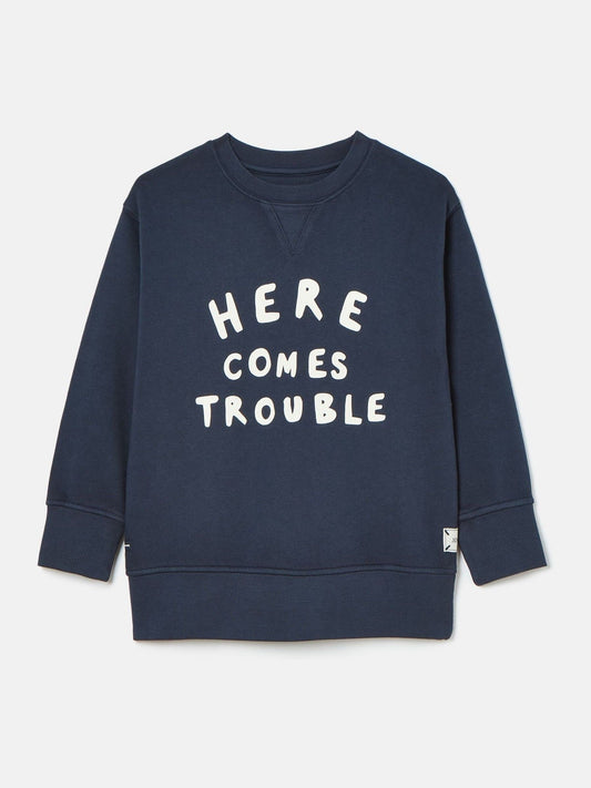 Sundaze Navy Blue Crew Neck Slogan Sweatshirt