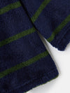 Woozle Navy & Green Stripe Half Zip Borg Fleece