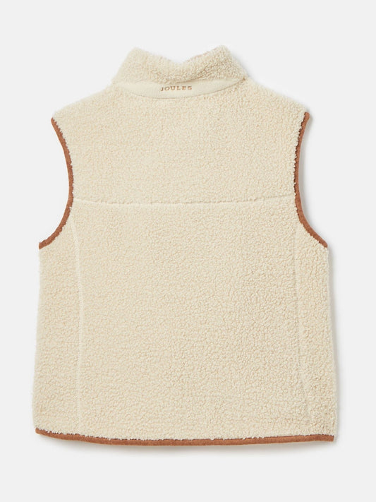 Sadie Cream & Natural Borg Fleece Gilet