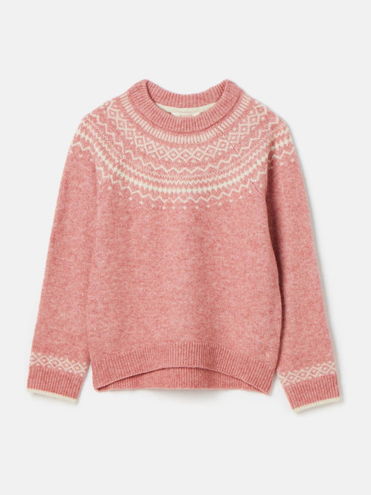 Charlotte Pink & Cream Fair Isle Jumper