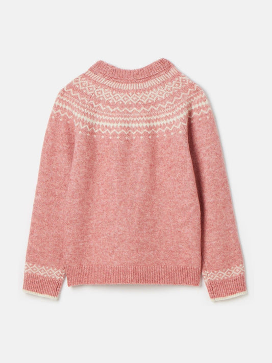 Charlotte Pink & Cream Fair Isle Jumper