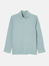 Faye Blue Stripe High Neck Rib Top