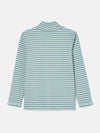 Faye Blue Stripe High Neck Rib Top