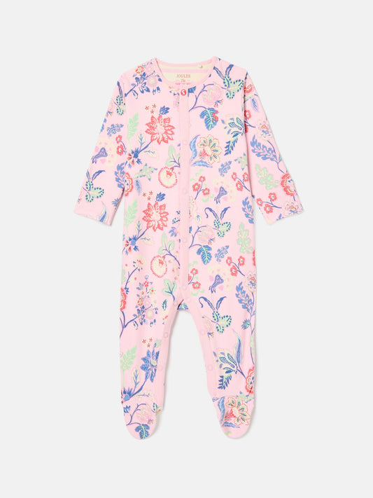 Razamataz Pink Floral Print Cotton Babygrow