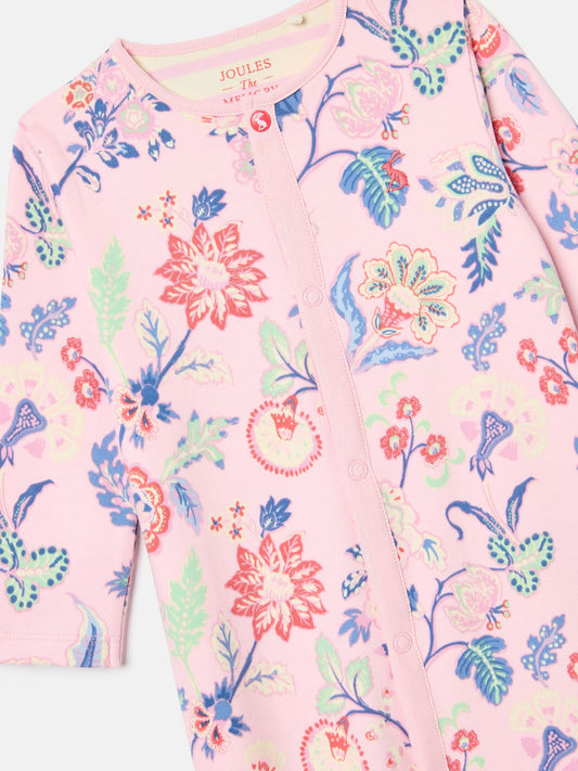 Razamataz Pink Floral Print Cotton Babygrow