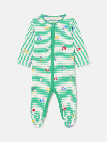 Razamataz Green Farm Print Cotton Babygrow