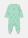 Razamataz Green Farm Print Cotton Babygrow