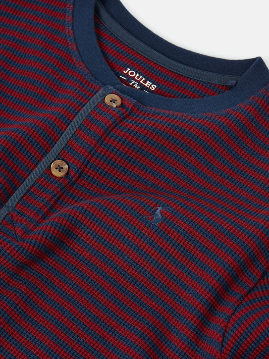 Arthur Berry Red & Navy Stripe Henley Top