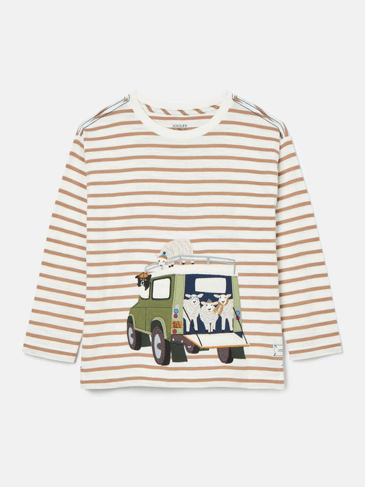 Jack Cream & Natural Stripe Artwork Top