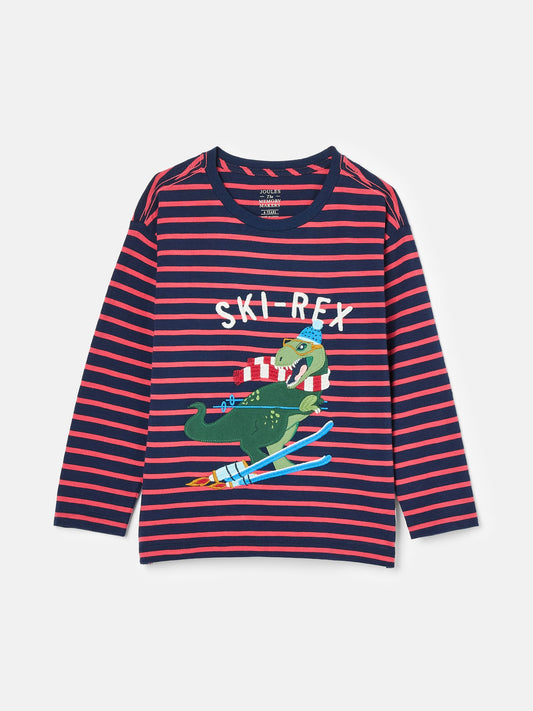 Jack Red & Navy Stripe Artwork Top