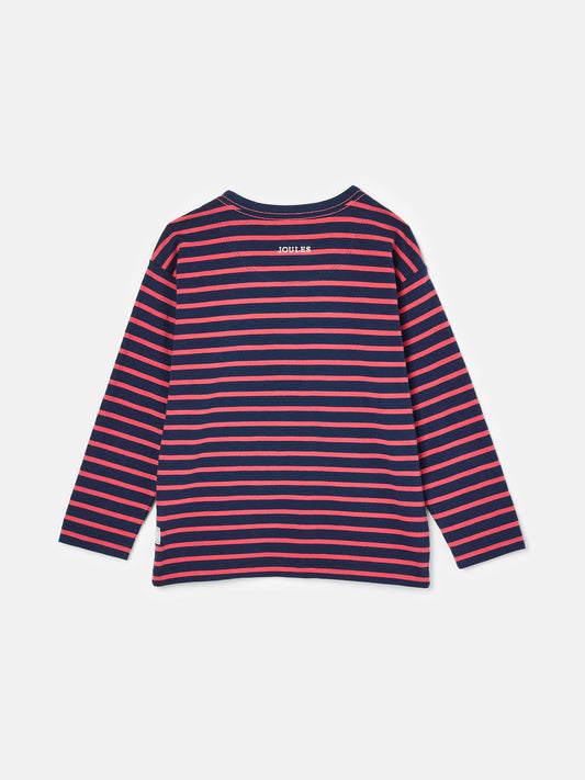 Jack Red & Navy Stripe Artwork Top