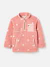 Tilly Pink Spot Half Zip Borg Fleece