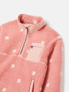 Tilly Pink Spot Half Zip Borg Fleece