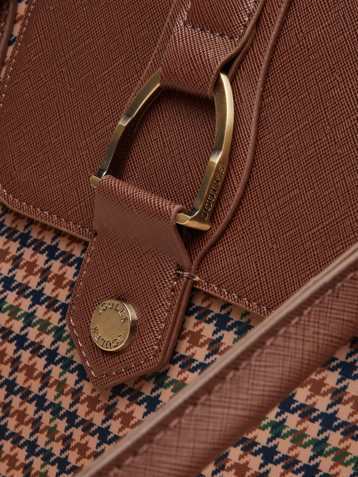 Edie Zip Top Shopper Bag - Neutral Check