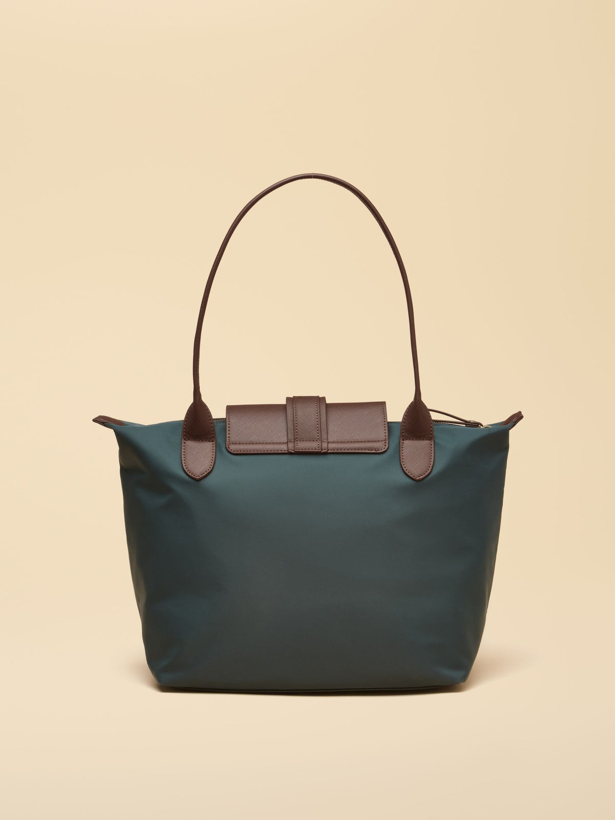 Edie Zip Top Shopper Bag - Bottle Green