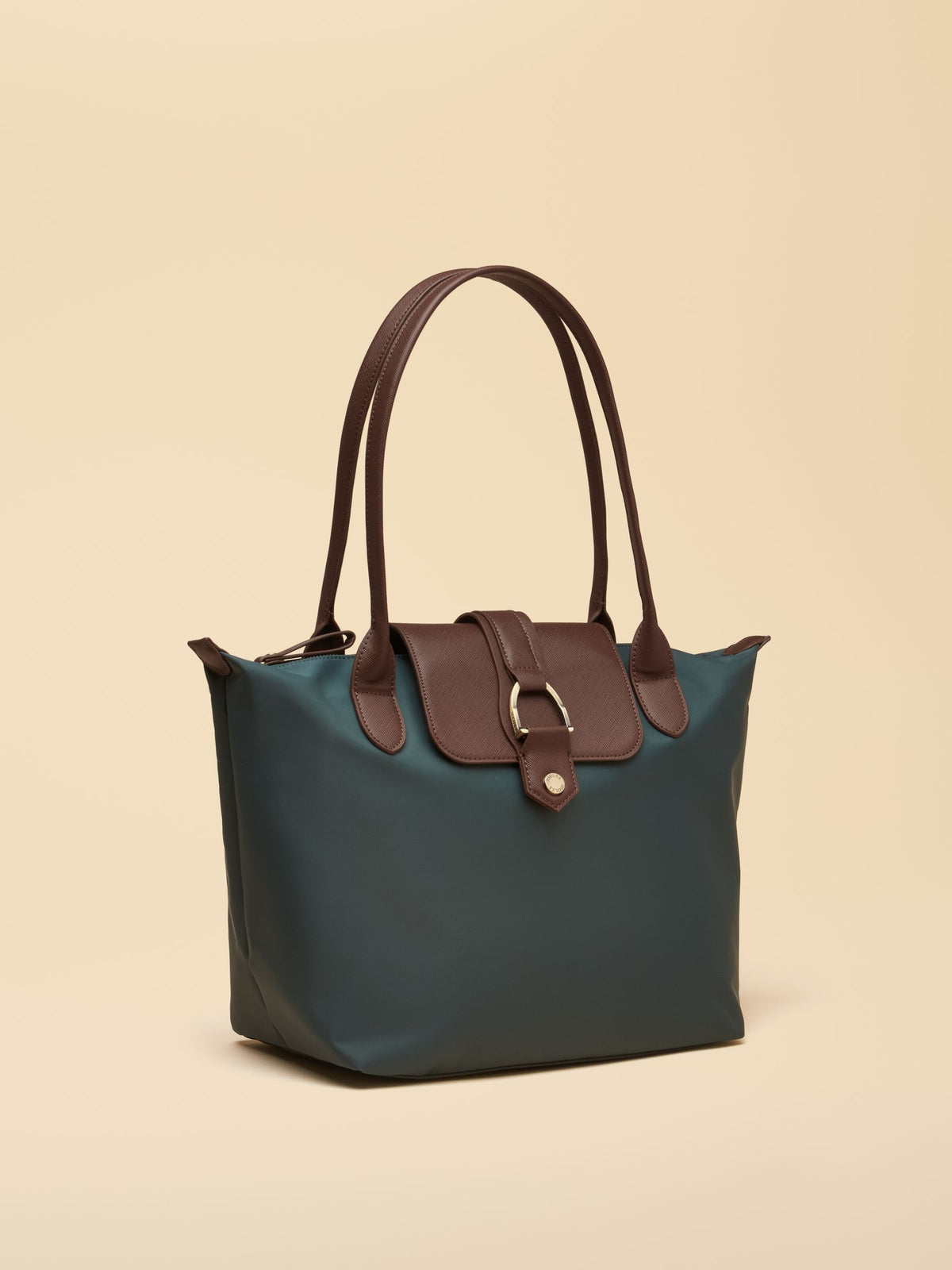 Edie Zip Top Shopper Bag - Bottle Green