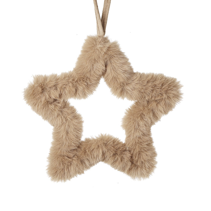 Fluffy Hanging Brown Star