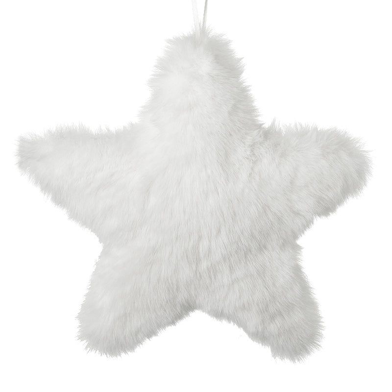 White Fabric Fluffy Star Large