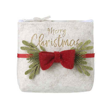 Merry Christmas Purse With Red Bow