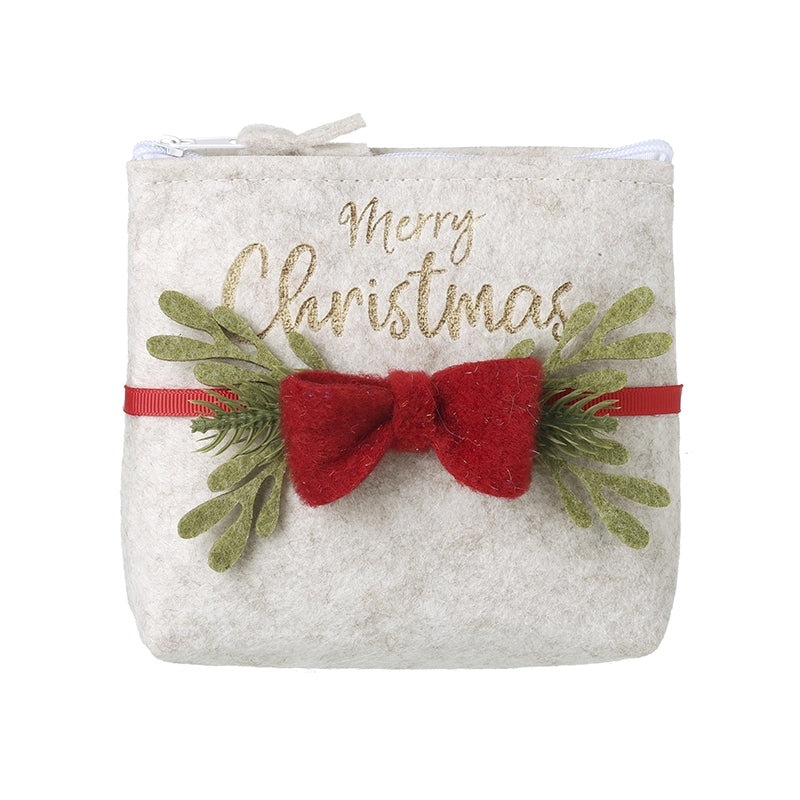 Merry Christmas Purse With Red Bow
