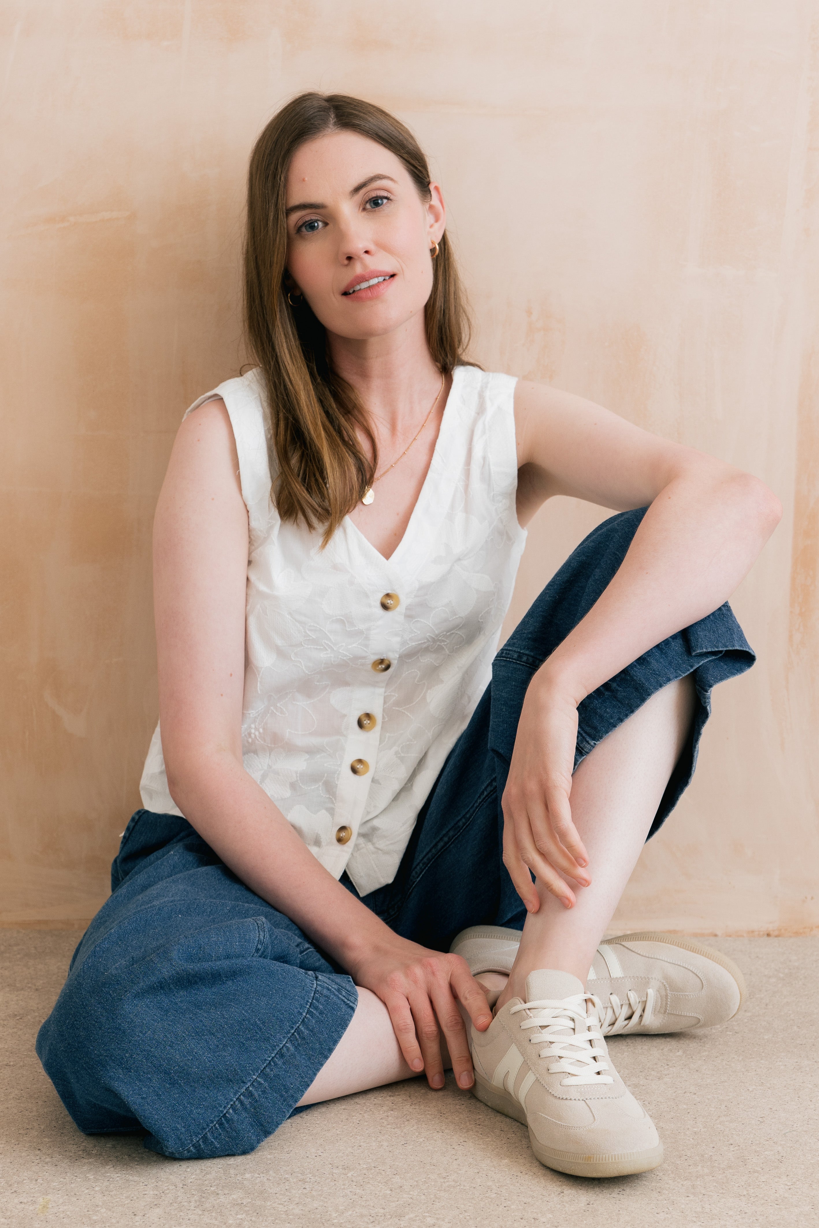 Allium Two Way Vest Plain Seersucker Mocha