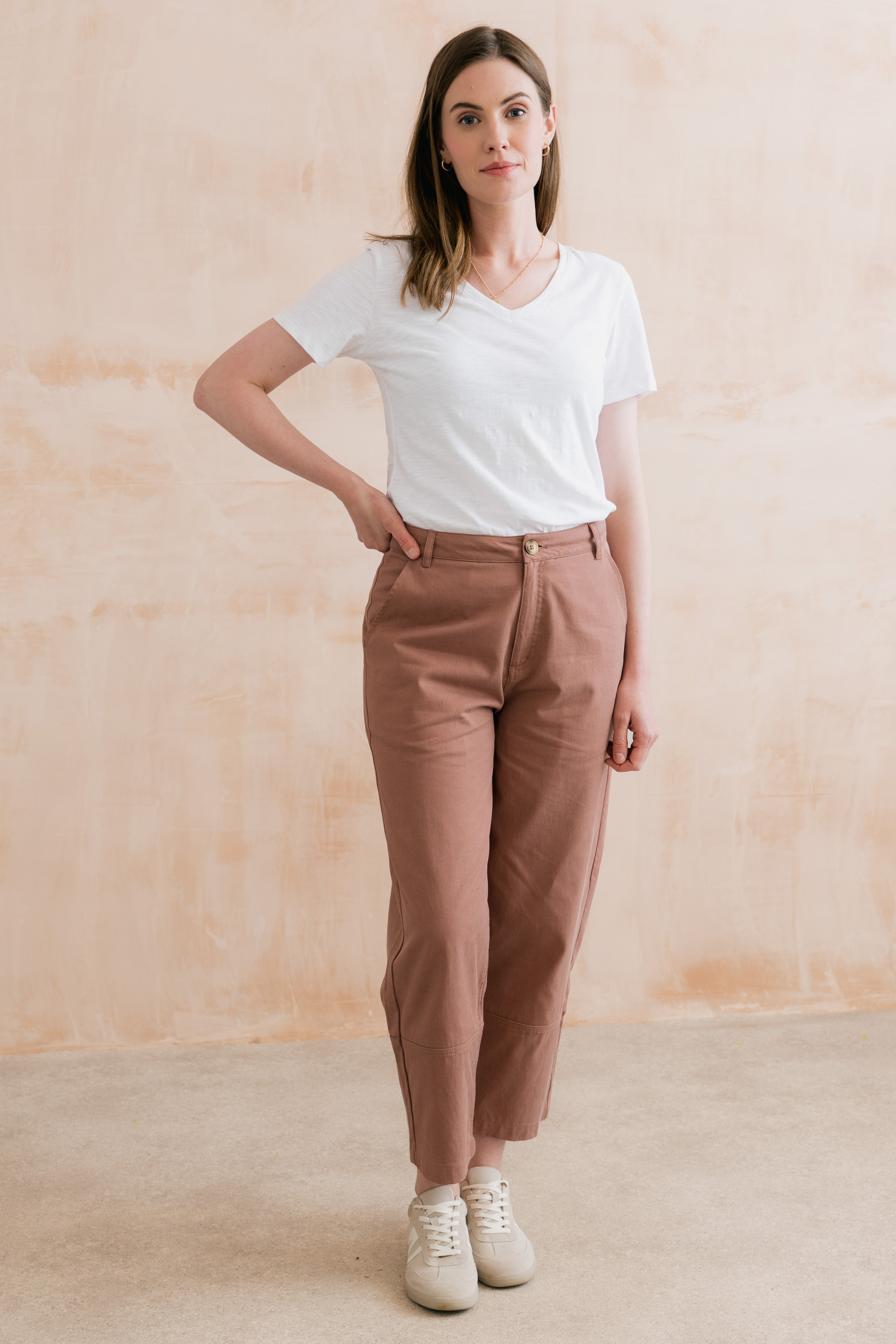 Victoria T-Shirt Plain Organic Cotton Slub White