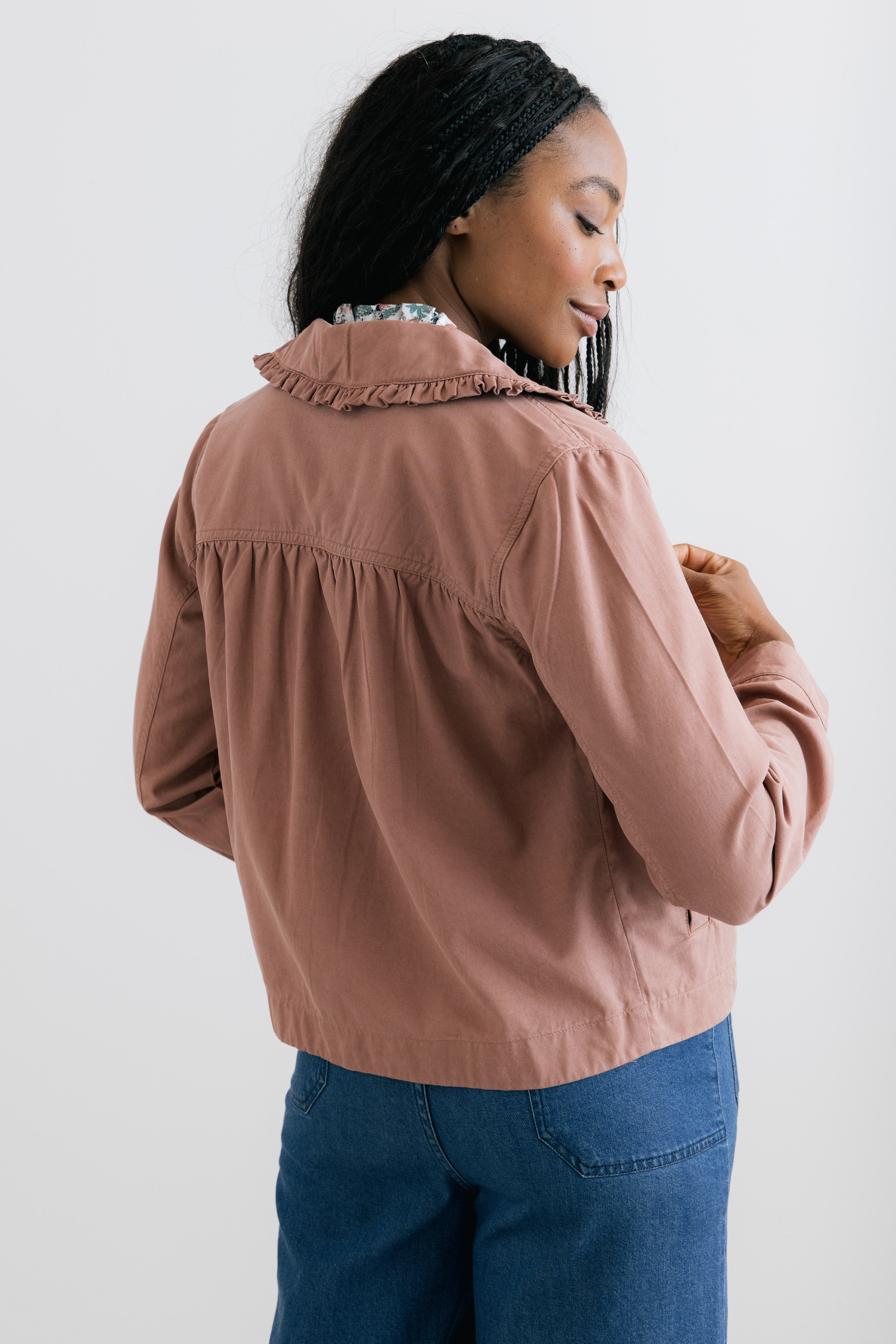 Rebecca Jacket Plain Twill Tencel Antique Pink