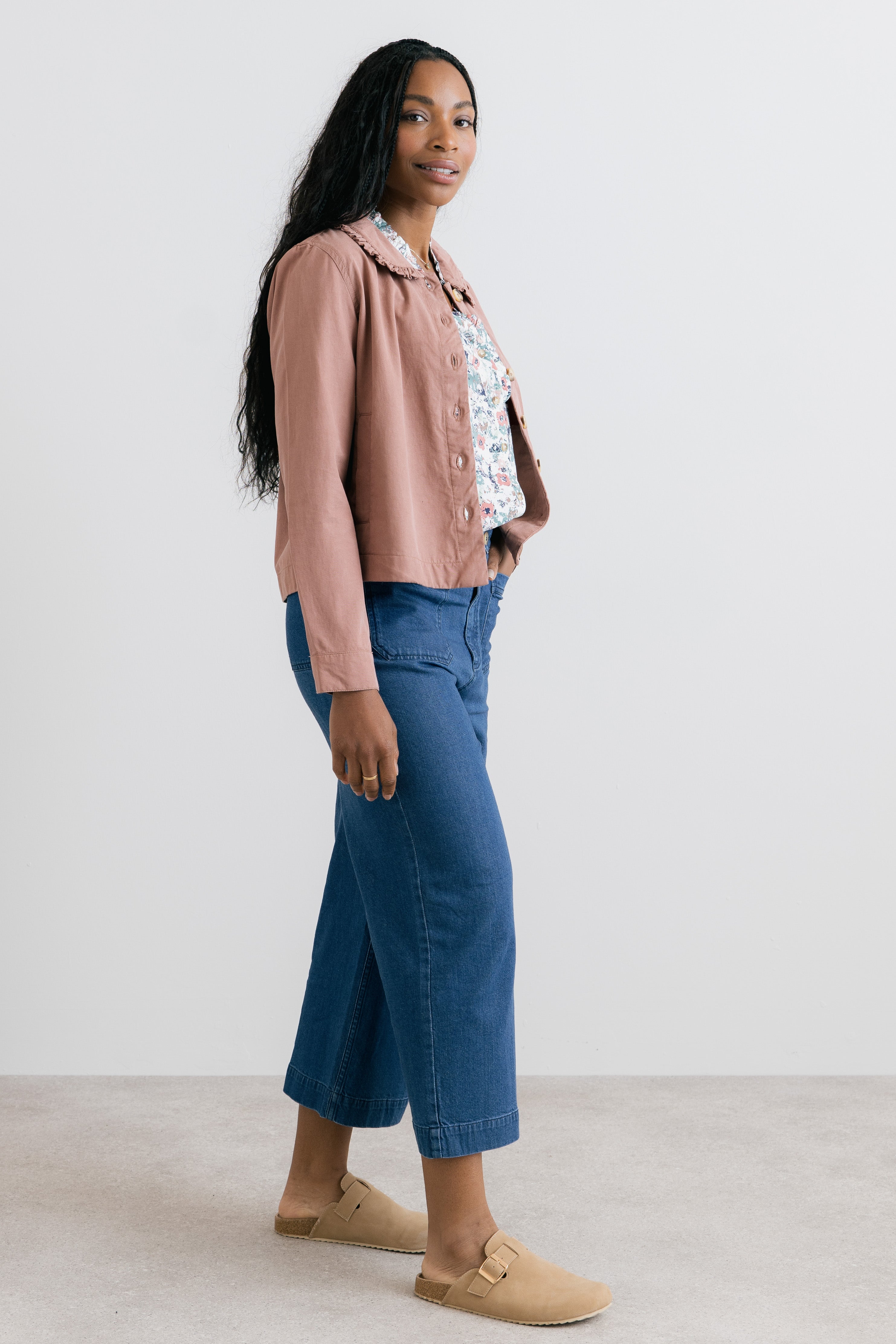 Rebecca Jacket Plain Twill Tencel Antique Pink