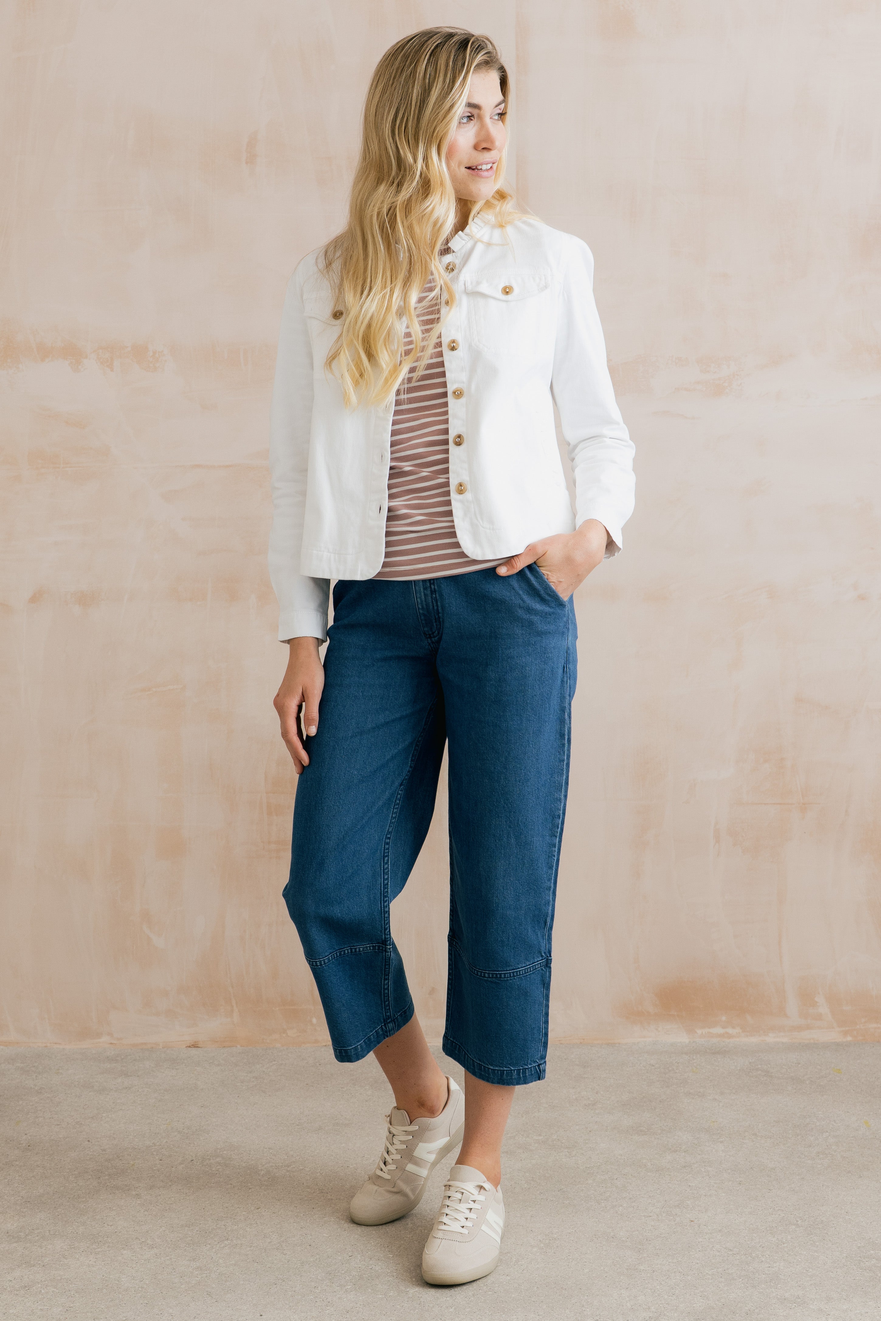 Seren Jacket Plain Twill White