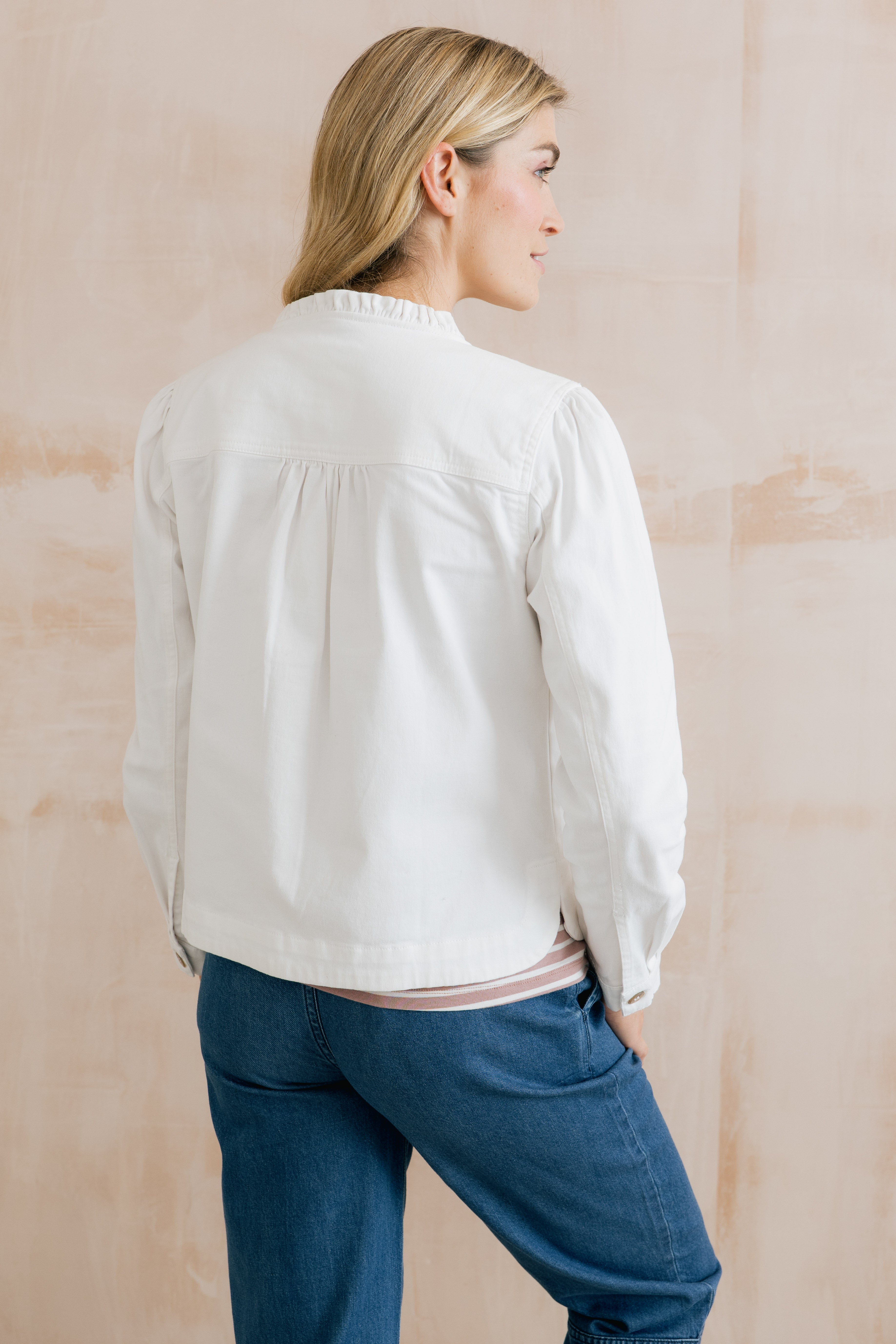 Seren Jacket Plain Twill White