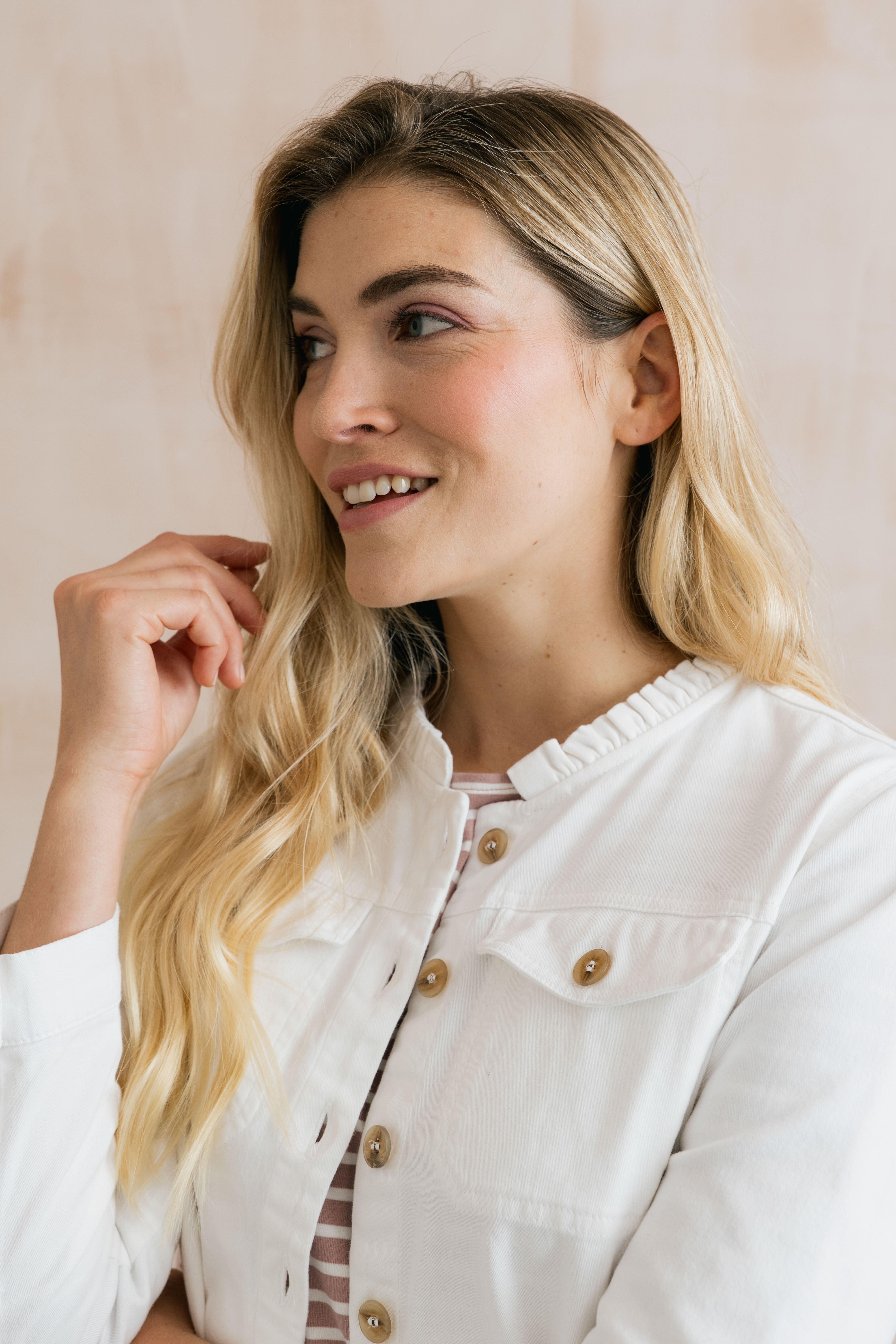Seren Jacket Plain Twill White