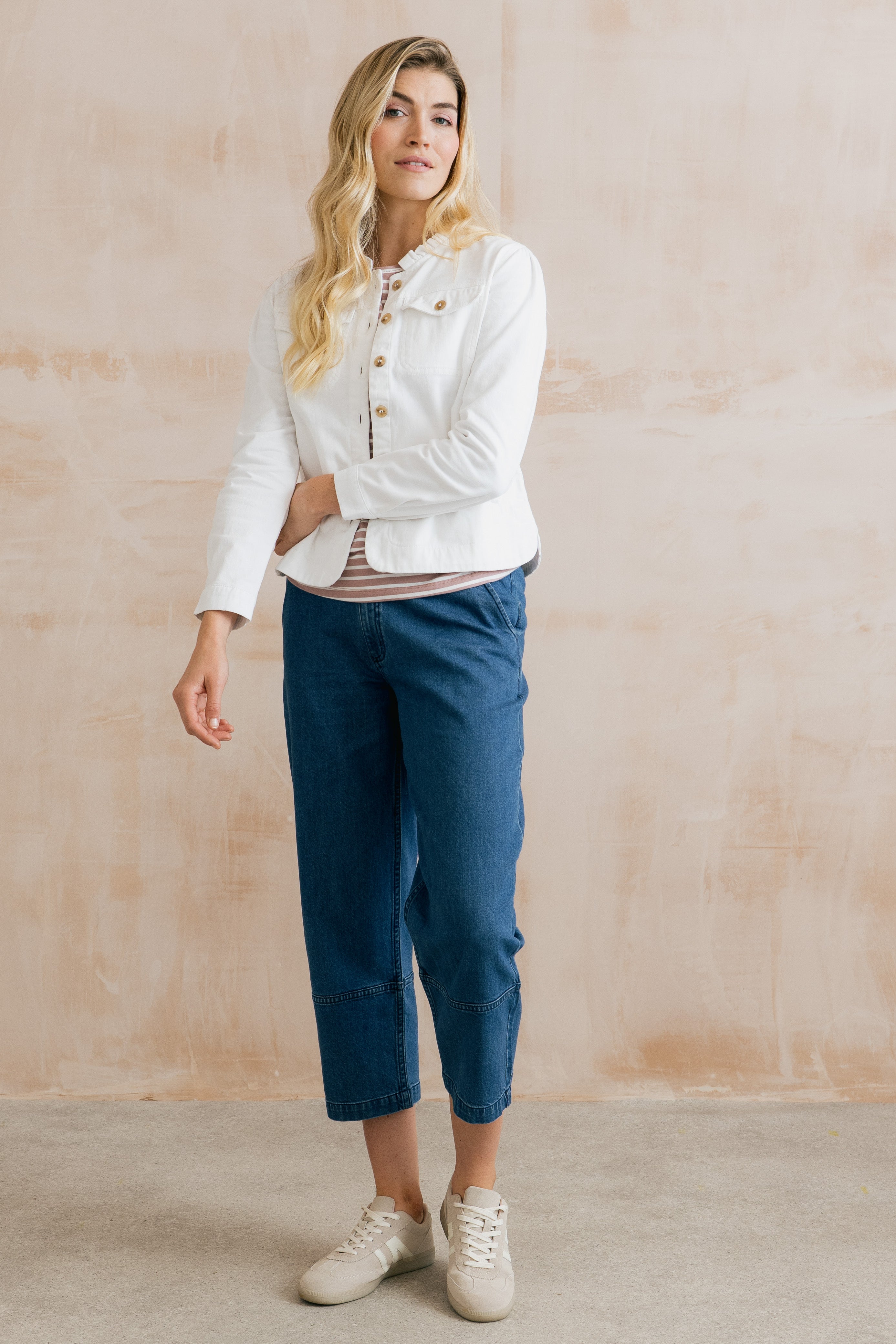 Seren Jacket Plain Twill White
