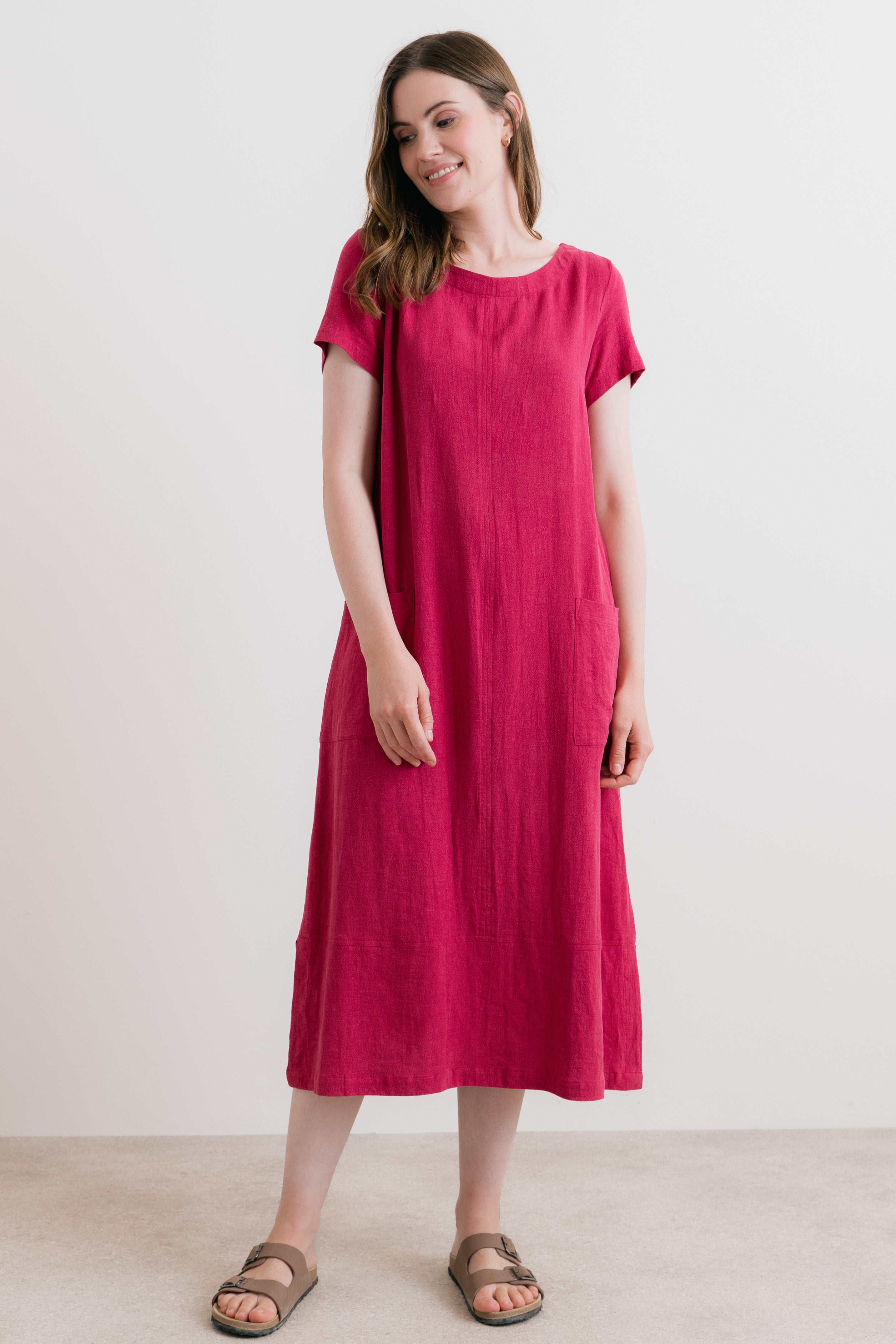 Summer Breeze Dress Plain Linen Boysenberry