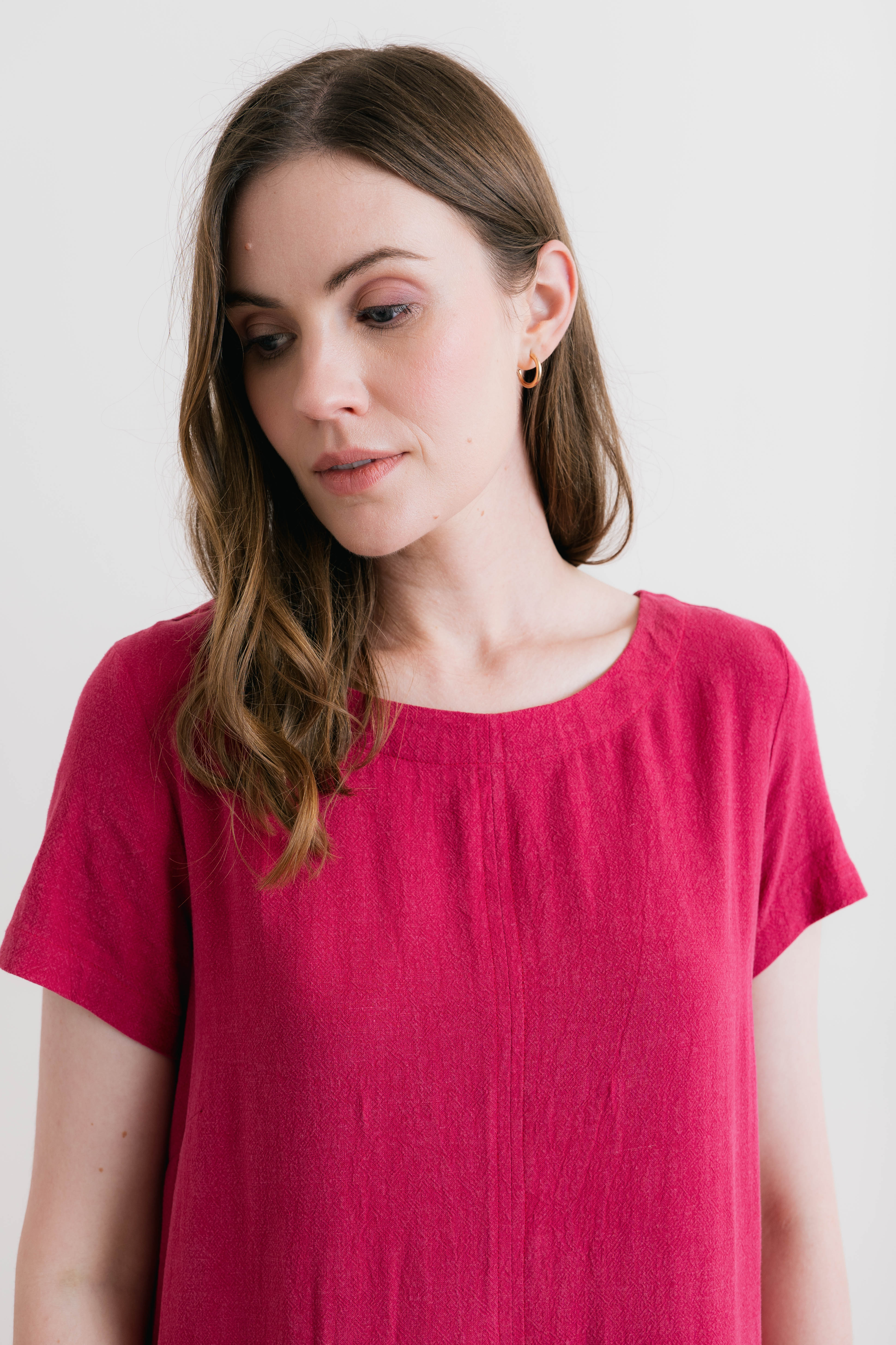 Summer Breeze Dress Plain Linen Boysenberry