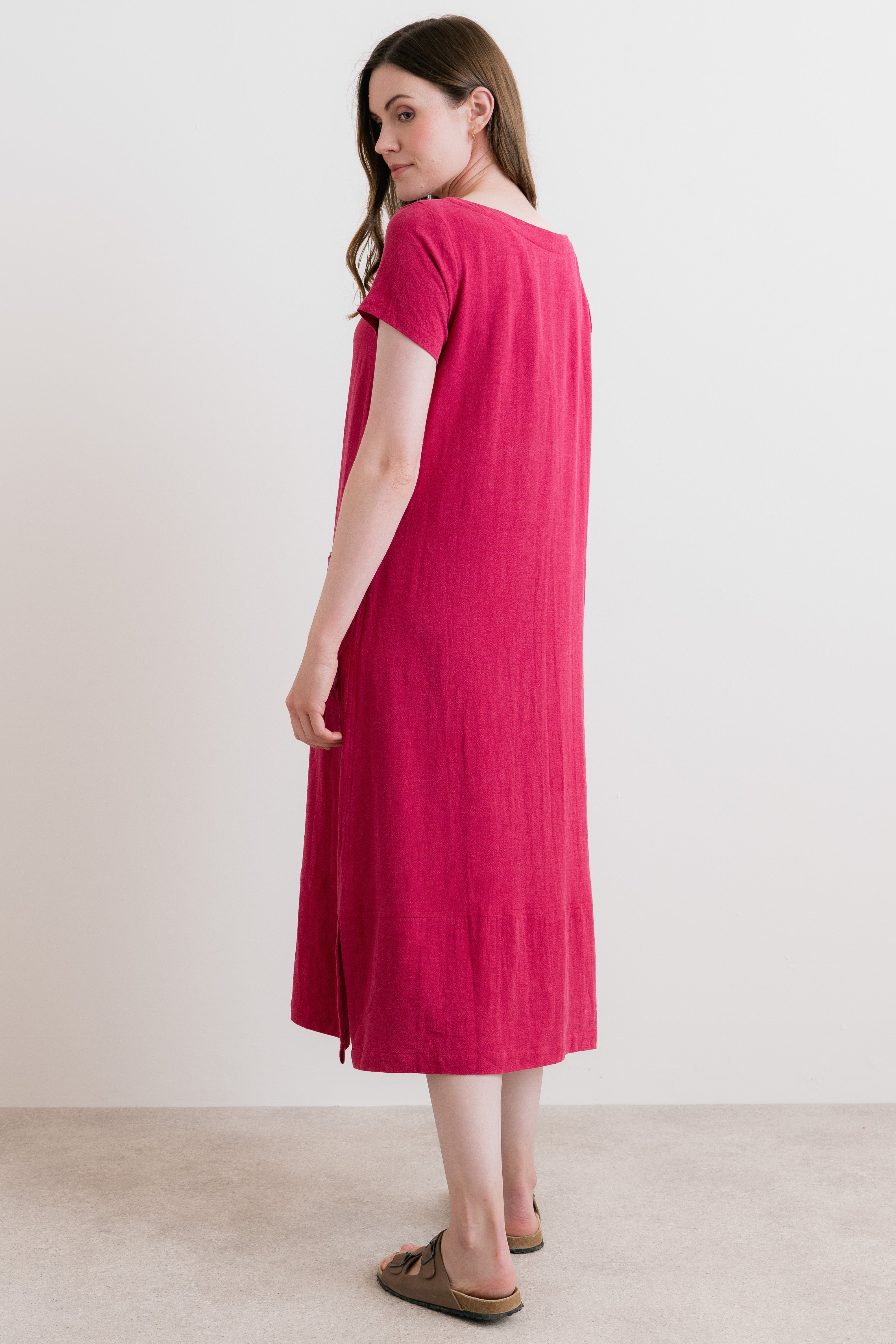Summer Breeze Dress Plain Linen Boysenberry