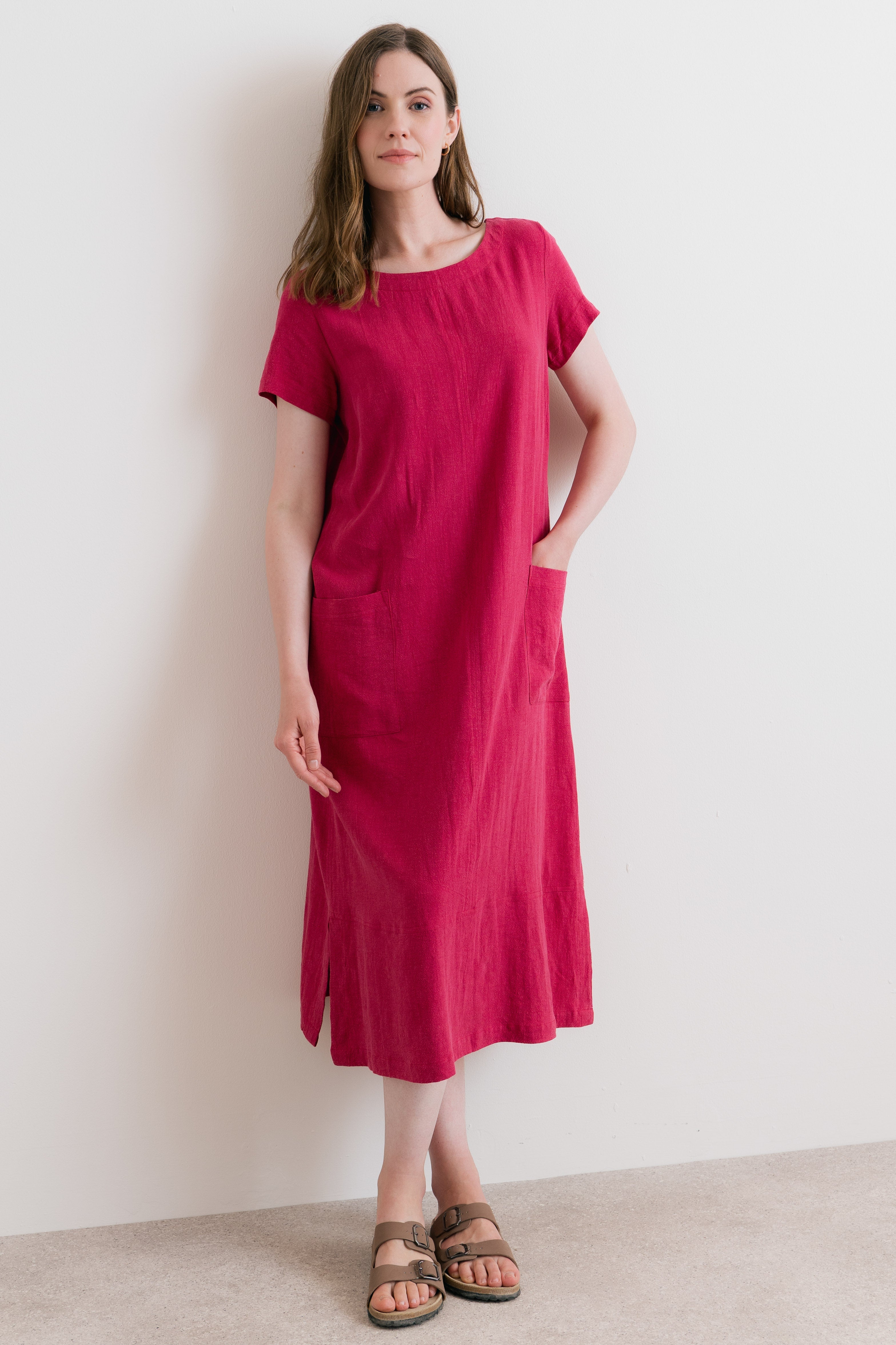 Summer Breeze Dress Plain Linen Boysenberry