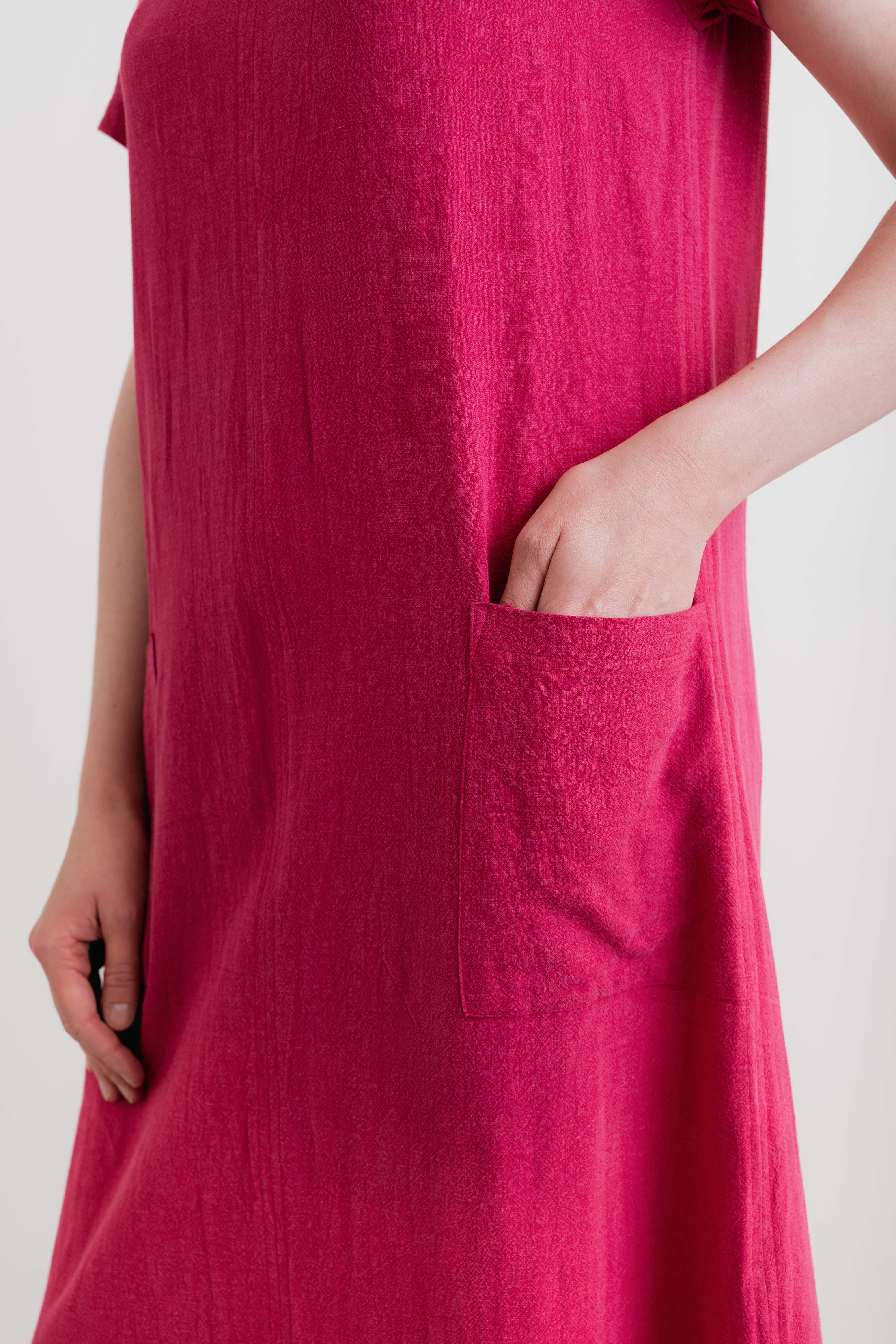 Summer Breeze Dress Plain Linen Boysenberry