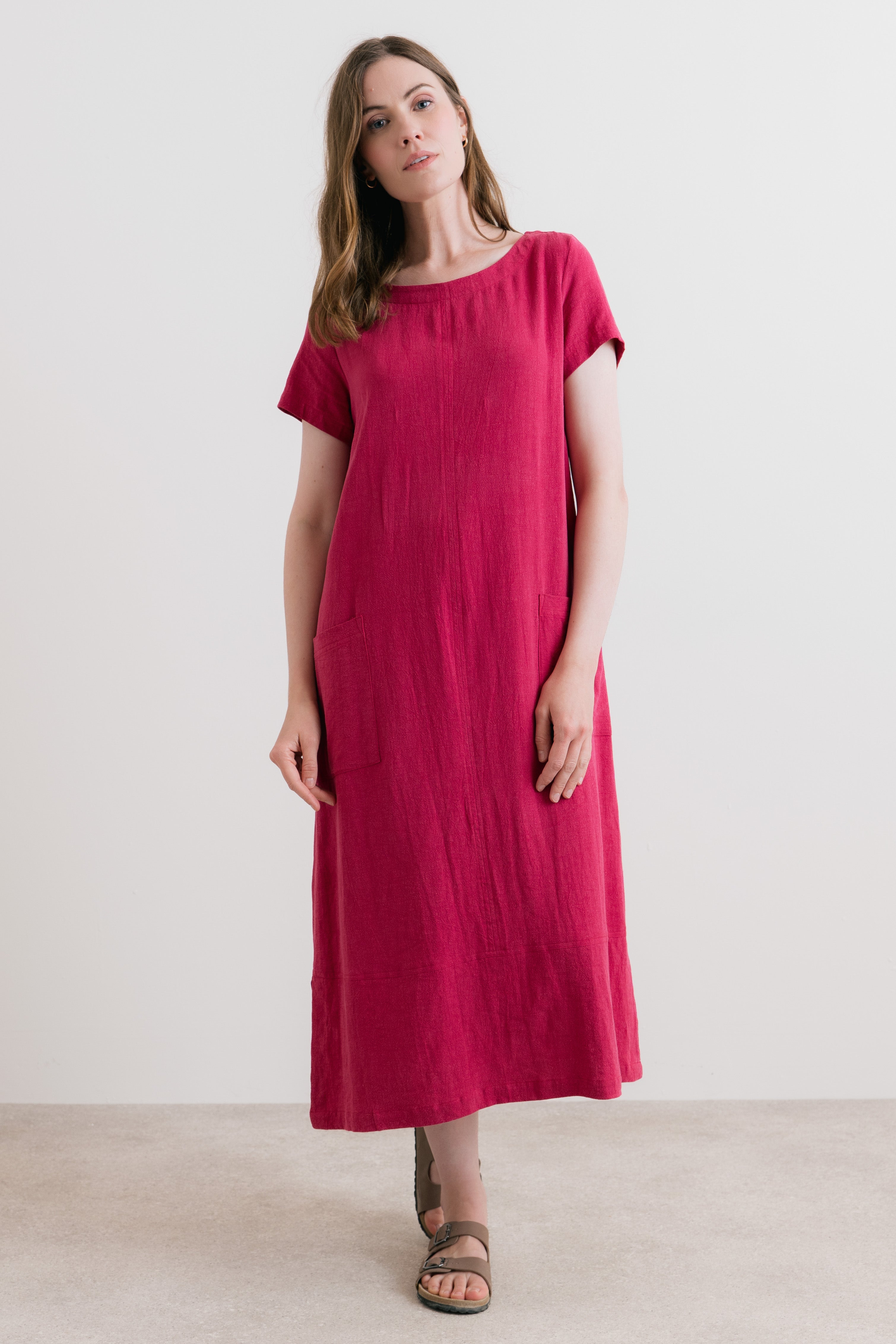 Summer Breeze Dress Plain Linen Boysenberry