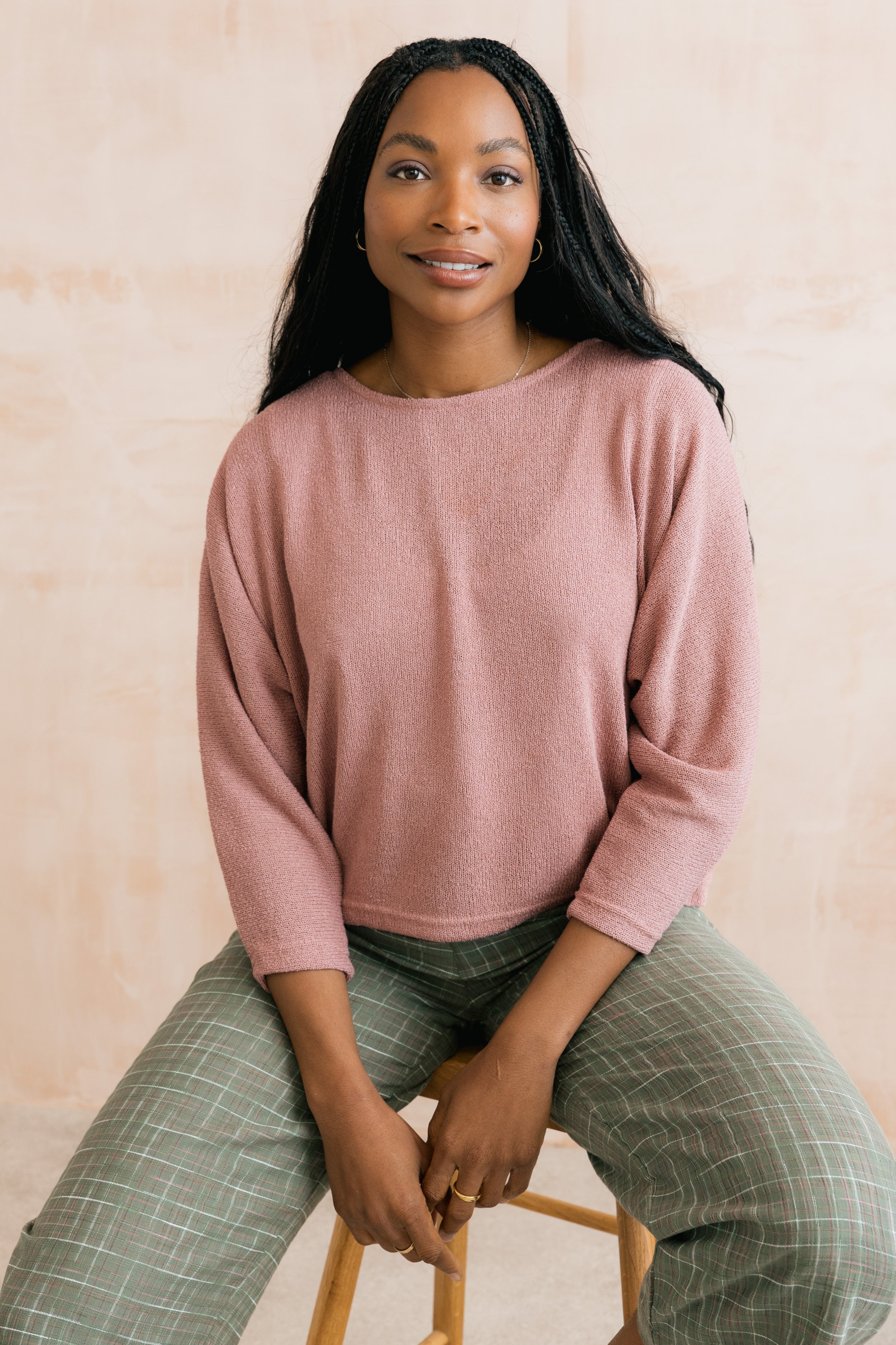 Penny Jumper Plain Knit Antique Pink