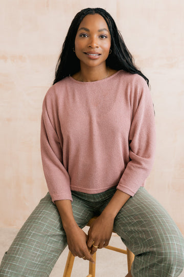 Penny Jumper Plain Knit Antique Pink